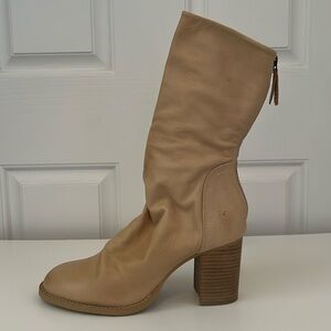 Free People Elle Block Heel Boot Natural Cane Size 41